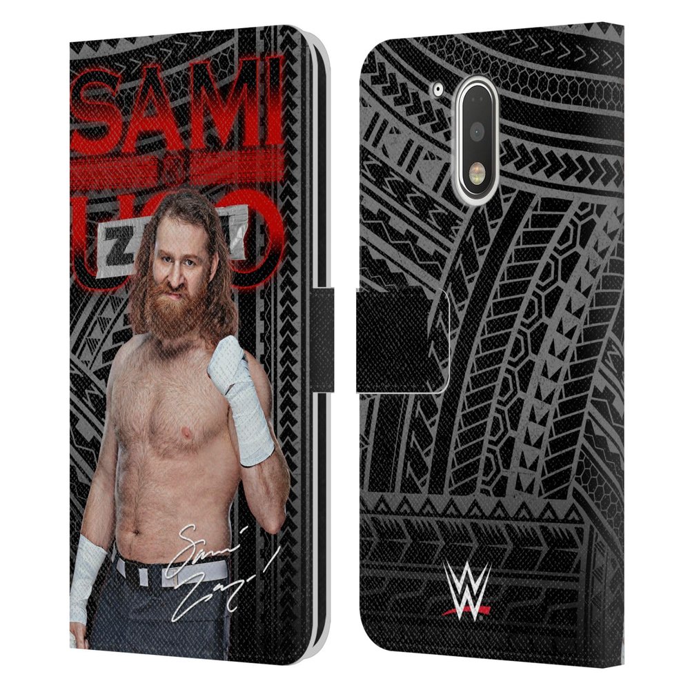 Head Case Designs Officially Licensed WWE Signature Sami Zayn Leather Book Wallet Case Cover Compatible with Motorola Moto G41