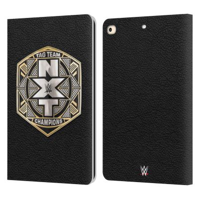 Head Case Designs Officially Licensed WWE NXT Tag Team Championship Title Belts Leather Wallet Case Compatible with Apple iPad 9.7 2017 / iPad 9.7 2018