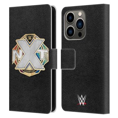 Head Case Designs Officially Licensed WWE NXT Championship Title Belts Leather Wallet Case Compatible with Apple iPhone 14 Pro