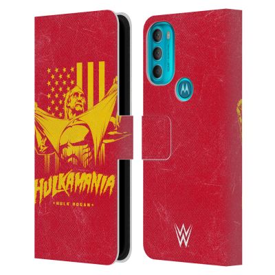 Head Case Designs Officially Licensed WWE Hulkmania Hulk Hogan Leather Book Wallet Case Cover Compatible with Motorola Moto G71 5G