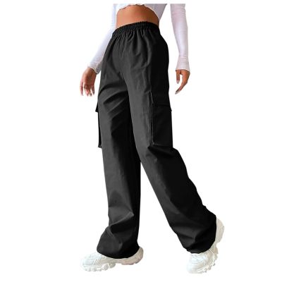 Cargo Pants Women Baggy Parachute Drawstring Elastic Waist Casual Wide Leg Trendy Y2K Teen Girls Loose Hiking Trousers