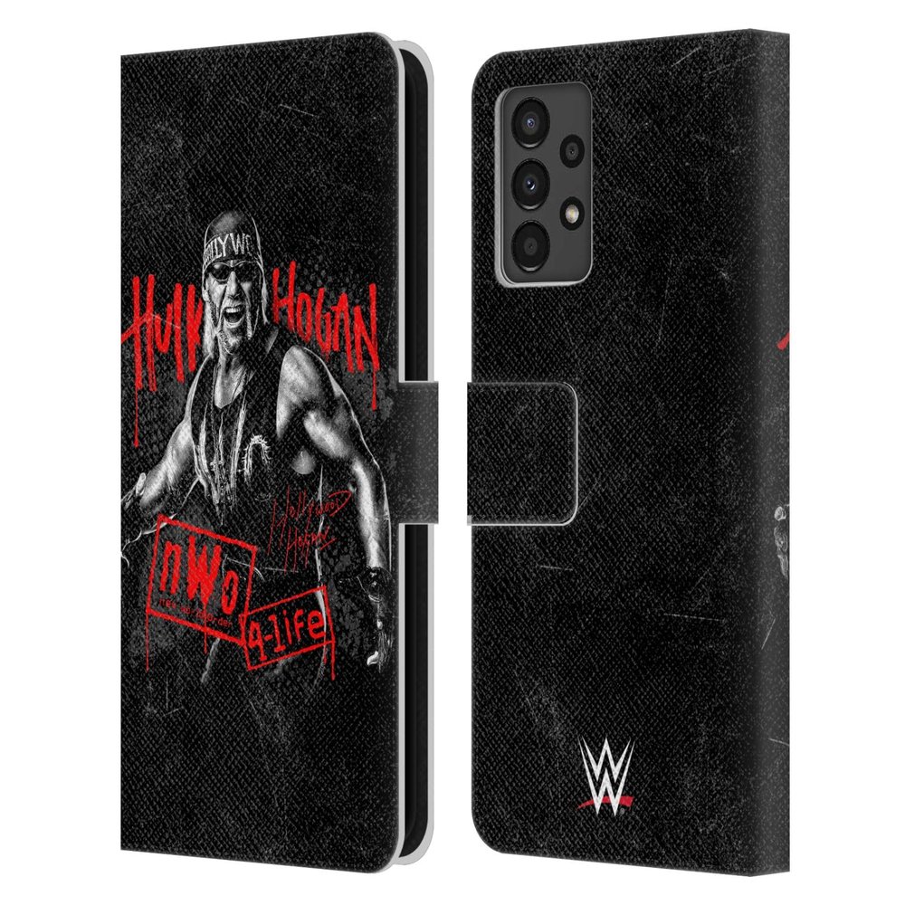 Head Case Designs Officially Licensed WWE Graphics Hulk Hogan Leather Wallet Case Compatible with Samsung Galaxy A13 (2022)