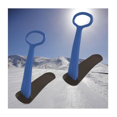 SepKus 2 Pcs Compact Snow Sled, Portable Kick Scooter Sled, Foldable Snow Scooter with Handle, Fold-up Snow Scooter for Snow, Dune, Grass, Blue