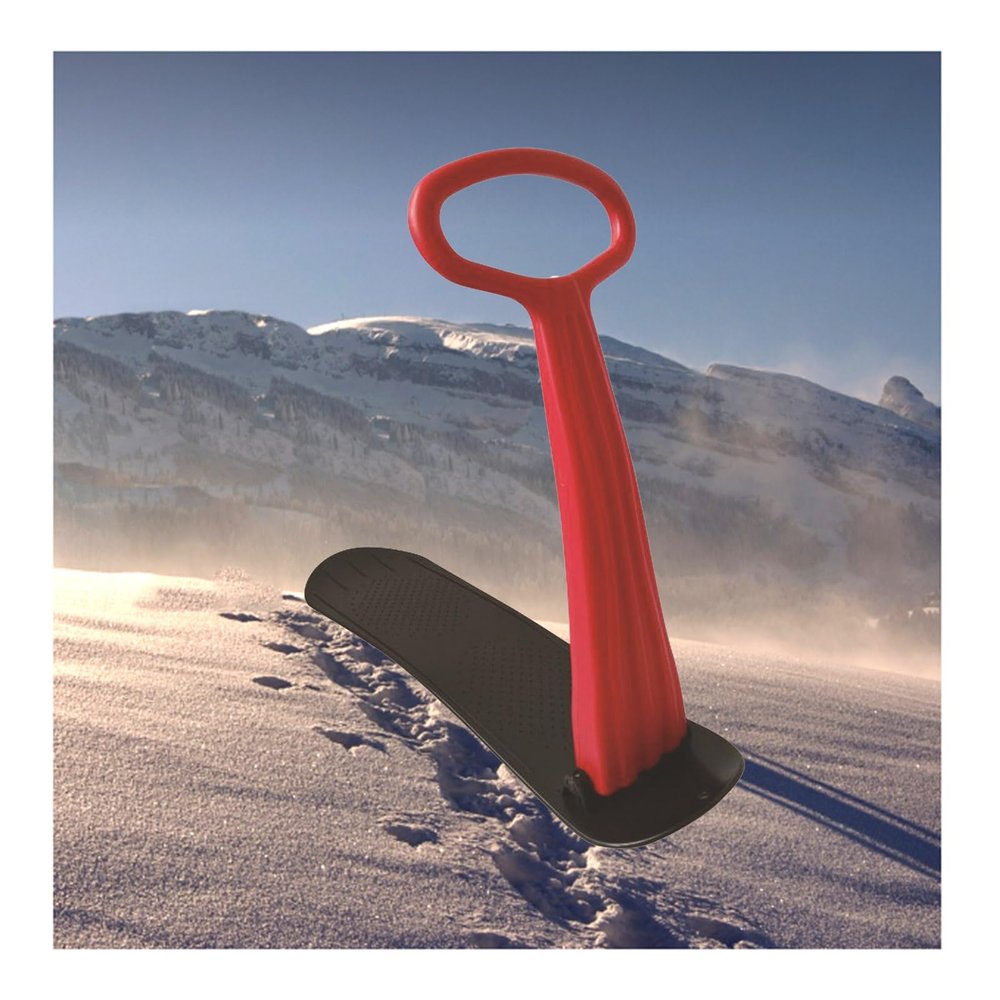 Ski Scooter Snow Sled Board, Fold-up Snowboard, Snowboard Snow Sleigh Kick-Scooter with Strength Handle, Winter Downhill Sliding Toys for Using on Snow, Grass, Sand