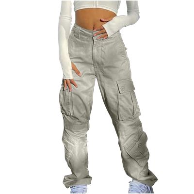 Women Cargo Pants Parachute Drawstring Elastic Waist Sweatpants Baggy Y2k Teen Girls Pants Loose Trousers with Pocket