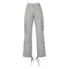 Women Cargo Pants Parachute Drawstring Elastic Waist Sweatpants Baggy Y2k Teen Girls Pants Loose Trousers with Pocket view 3