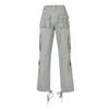 Women Cargo Pants Parachute Drawstring Elastic Waist Sweatpants Baggy Y2k Teen Girls Pants Loose Trousers with Pocket view 4