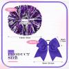 Canlierr 4 Pcs Cheerleading Pom Poms with Baton Handle and Cheerleader Hair Bows, 14 Inch Metallic Cheer Supplies for School Team Spirit Sports Dance Cheering(Purple and Silver) view 2