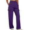 Women Cargo Pants Parachute Drawstring Elastic Waist Sweatpants Baggy Y2k Teen Girls Pants Loose Trousers with Pocket view 1