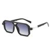 Double Bridges Square Sunglasses Women Fashion Gradient Shades UV400 Retro Polygon Men Sun Glasses,Black gray gradient,one size view 1