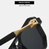 Double Bridges Square Sunglasses Women Fashion Gradient Shades UV400 Retro Polygon Men Sun Glasses,Black gray gradient,one size view 4