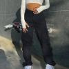 Cargo Pants Women Baggy Parachute Drawstring Elastic Waist Casual Wide Leg Trendy Y2K Teen Girls Loose Hiking Trousers view 2