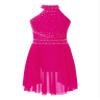 TSSOE Kids Girls Sleeveless Halter Shiny Sequins Lyrical Dance Dress Ballet Leatard Figure Skating Dress B06 6 Years view 1