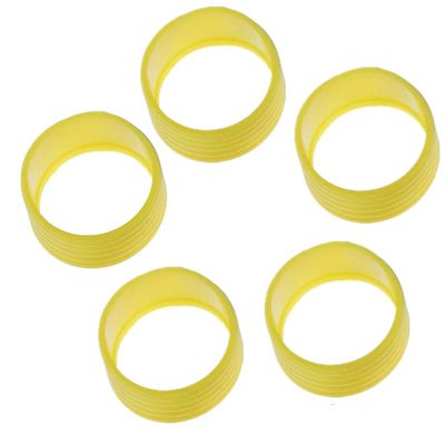 Tennis Racket Grips 5Pcs Stretchy Badminton Racket Handles Rubber Ring Non-Slip Badminton Racquet Grip Fix Ring Grip Band(Yellow)