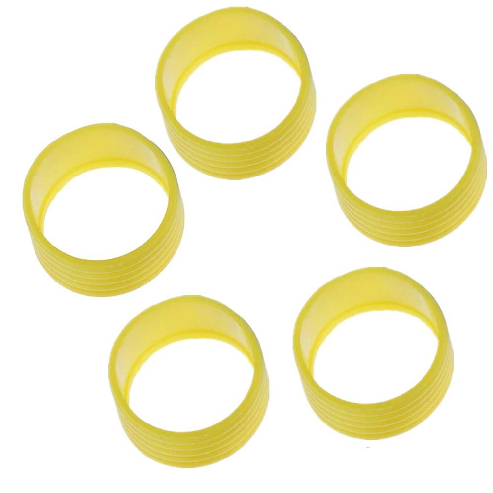 Tennis Racket Grips 5Pcs Stretchy Badminton Racket Handles Rubber Ring Non-Slip Badminton Racquet Grip Fix Ring Grip Band(Yellow)