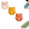 NLIADVY New Velvet Thermal Underwear for Women, High-Waist Pure Cotton Waist-Protecting Belly-Control Thickened Briefs (3PCS-A,XL(60-70kg)) view 1