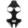 YiZYiF Women's PVC Leather Long Sleeves Zipper Crotch Bodycon Tank Leotard Catsuit 4# Black D 3X-Large view 1