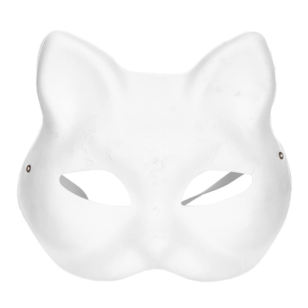Adult DIY Drawing Mask, Halloween Costume Party Accessory 5 Pcs White Mask (cat face)