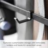 YAMAZAKI Home Tower Rolling Slim Fitness Rack with Adjustable Holder, Casters, Hooks for Gear Organization - Steel view 3