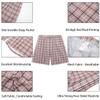 Toyoocl Plaid Shorts Mens with Pockets 8'' Strong Elasticity for Beach Board and Swimming Trunks Pajama Red XL view 3