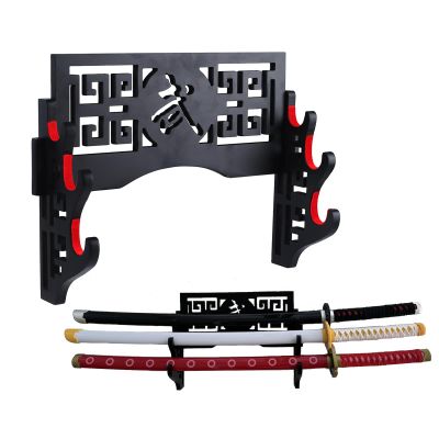 Sword Holder Katana Wall Mount - Velvet Padded Katana Stand Samurai Rack Samurai Sword Display Rack Wand Wakizashi Sword Stand Zoro Animation Sword Display 3 Tier 