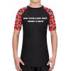 DEHAHA Custom Logo Sublimation Printing Rash Guard for Jiu Jitsu Wrestling Gift,Red Skull X-Large(9 Years) view 1