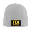 FBI Firm Believer in Jesus Knit Hat Winter Beanie Hats Men Women Slouchy Funny Hat Gray view 2