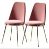 BytheM Chair Club Dining Room Chairs, Kitchen Set of 2 Living Room Chairs with Metal Legs Velvet Seat and Backrests for Office Lounge Bedroom Chairs (Color : Pink) view 1