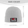 I Love My Cougar Girlfriend Knit Hat Winter Beanie Hats Men Women Slouchy Funny Hat Gray view 3