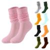 5 Pairs Slouch Socks Women Thigh High Boot Socks Soft Cozy Scrunch Socks Women Winter Knee High (Dark Gray, One Size) view 2
