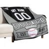 Ship Next Day Chicago Custom Baseball City Throw Blanket Chicago Personalized Name Number for Men Women Youth Kids Oversized Soft Flannel Blanket Decorative for Bedroom Living Room, Made in USA view 3