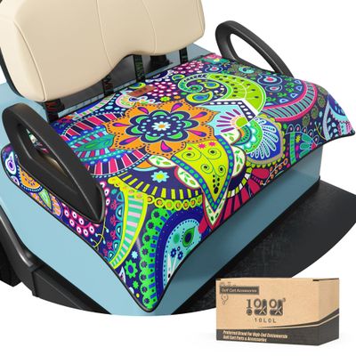 10L0L Universal Golf Cart Seat Covers/Seat Blanket for EZGO TXT/RXV & Club Car DS/Precedent, Breathable Seat Towel/Seat Cushions with Non-Slip Backing, All-Season Comfort (Not for Yamaha)