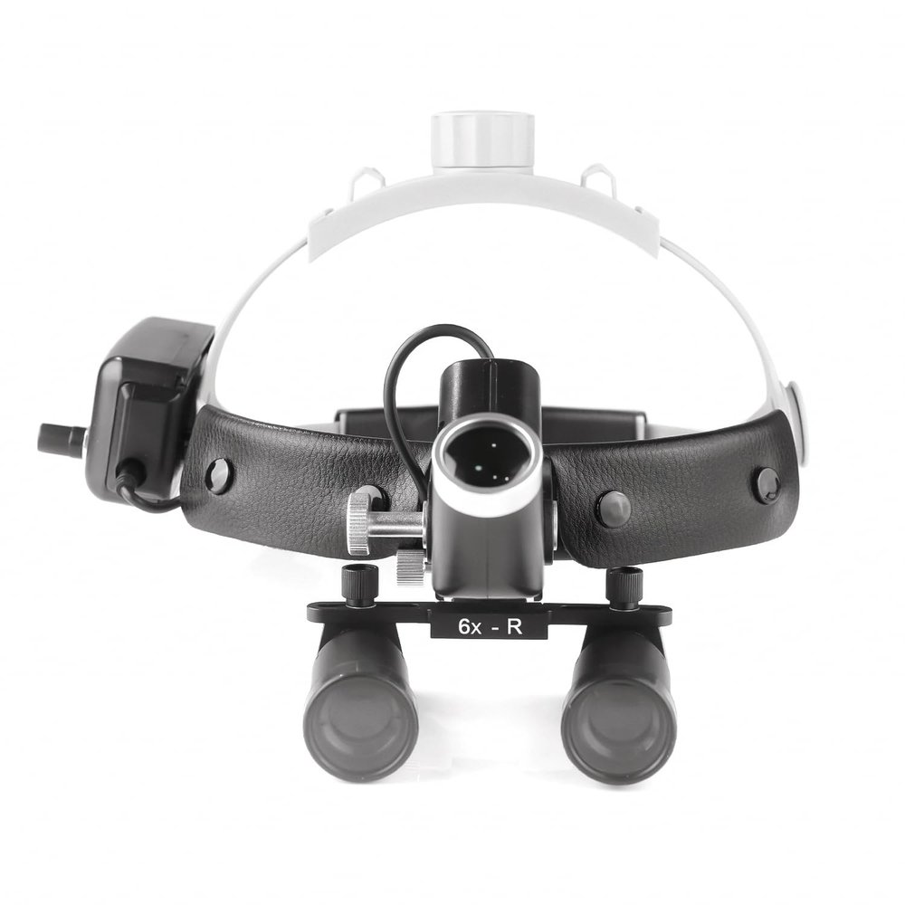 6X-R Portable Lab LED Light Led Headlamps Binocular Loupes & Aluminum Box