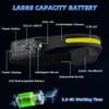 Rechargeable Headlamp with 2 Spotlights, 3Pack LED Headlamp, 230 Wide Beam Head Lamp, Motion Sensor Headlight, 5Mode Head Lights for Forehead Waterproof, Headlamps for Adults Hard Hat Running Camping view 4