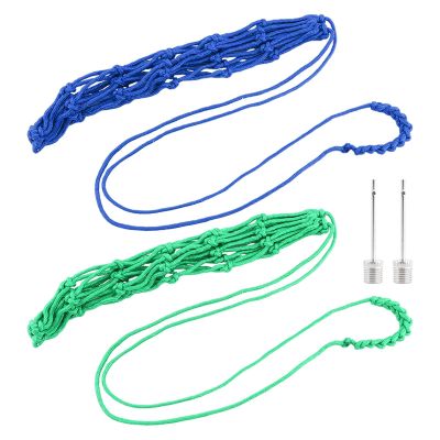 2PCS Soccer Kick Trainer, Soccer Ball Net Kicker, Football Kick Throw Solo Practice Training Aid Soccer Return Trainer, Soccer Ball Bungee Training Juggling Net for Youth Adults(Blue, Green)