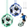 2PCS Soccer Kick Trainer, Soccer Ball Net Kicker, Football Kick Throw Solo Practice Training Aid Soccer Return Trainer, Soccer Ball Bungee Training Juggling Net for Youth Adults(Blue, Green) view 2