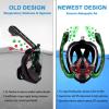 Full Face Snorkel Mask with Anti-Fog Wipes, 180 Degree Panoramic HD View Snorkeling Mask, Anti-Leak Dry Top Set for Adults and Kids,Black,S/M view 4
