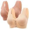 Lifts Anti-Sagging Wirefree Bra, Breathable Cool Lift up Air Bra, Breathable Anti Saggy Breasts Bra (Brick red + Skin Color,M) view 1