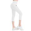 RIMLESS 7 Cotton Yoga Capri Pants with Pockets Running Athletic Workout Calf Length Leggings P29A-Pure White-XXL view 1