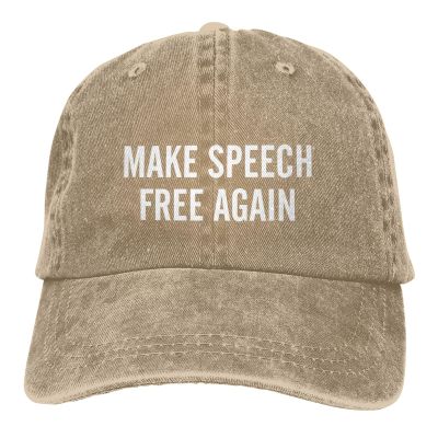 Make Speech Free Again Hat Washed Cotton Adjustable Baseball Hat Natural