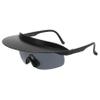 ALKAHE Cycling Sunglasses with Brim Colorful UV400 Protection Lens No Polarized Fashion Hat Sun Glasses for Sport Black Frame Grey Lens view 1