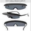 ALKAHE Cycling Sunglasses with Brim Colorful UV400 Protection Lens No Polarized Fashion Hat Sun Glasses for Sport Black Frame Grey Lens view 3