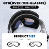 DUCO Ski Goggles Snowboard for Men Women,OTG Lightweight Winter Snowmobile Snow Goggles Anti-Fog 100% UV Protection DCS001 (Black Frame Revo Blue+Silver Lens) view 3