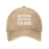 of Course I'm Right I'm Bob Hat Washed Cotton Adjustable Baseball Hat Natural view 2