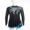 Freebily Kids Girls Rhinestone Figure Roller Ice Skating Dress Long Sleeve Skirted Leotard Ballet Tutu Dress Dancewear Sky Blue 16 Years view 3