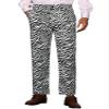 Lars Amadeus Zebra Printed Dress Pants for Men's Flat Front Regular Fit Party Trousers 28 Black White view 1