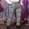 Lars Amadeus Zebra Printed Dress Pants for Men's Flat Front Regular Fit Party Trousers 28 Black White view 2