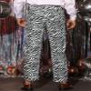 Lars Amadeus Zebra Printed Dress Pants for Men's Flat Front Regular Fit Party Trousers 28 Black White view 3