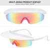 ALKAHE Cycling Sunglasses with Brim Colorful UV400 Protection Lens No Polarized Fashion Hat Sun Glasses for Sport White Frame Red Lens view 3