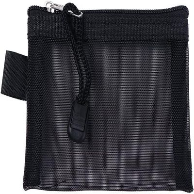1Pc Black Small Zipper Pouch Mini Mesh Zipper Coin Purse Nylon Mesh Card Storage Bags Small Portable Cosmetic Case Mesh Storage Bags for Women Travel Cosmetic BagsTools and Accessories